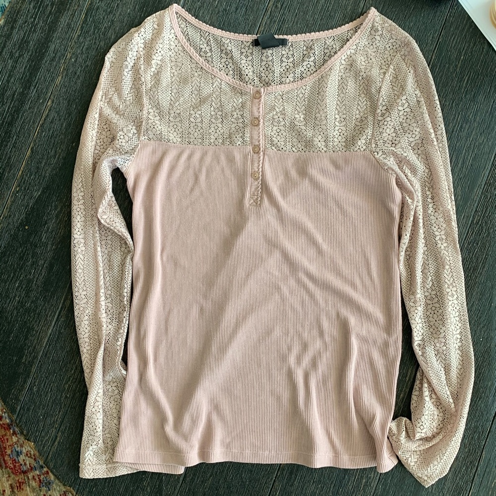 H&M top, pink, small, long sleeve